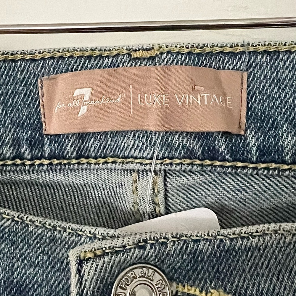 7 For All Mankind NEW Luxe Vintage Josefina Boyfriend Jeans Women’s 31 High Rise - Picture 5 of 12